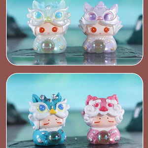 East Sea Bead Auspicious Beast Dragon Baby Bean Comes into the World Series PVC Mystery Box Figure Dolls 8pcs A Set For Use 15 Years Old Or Above